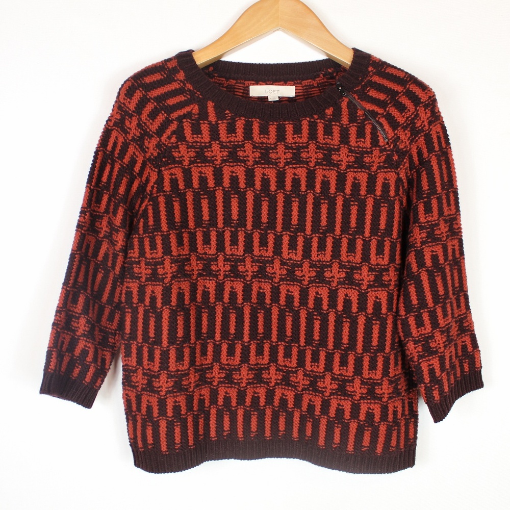 Loft | Shoulder zip sweater M NWT